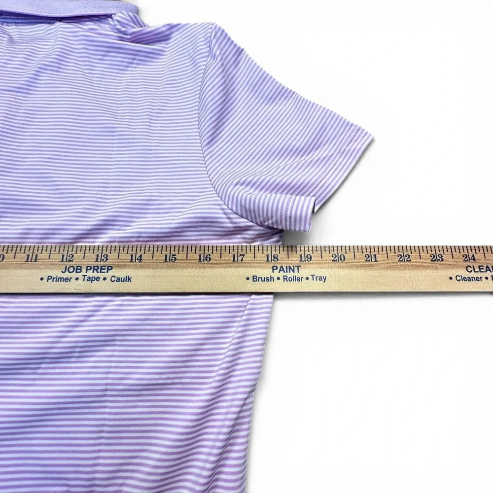 Wyndham Championship Shirt Polo Womens Large Purple Stripe RLX Ralph Lauren Golf